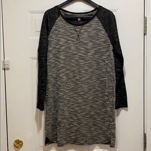Merona Raglan Marled Black White Dress Size large